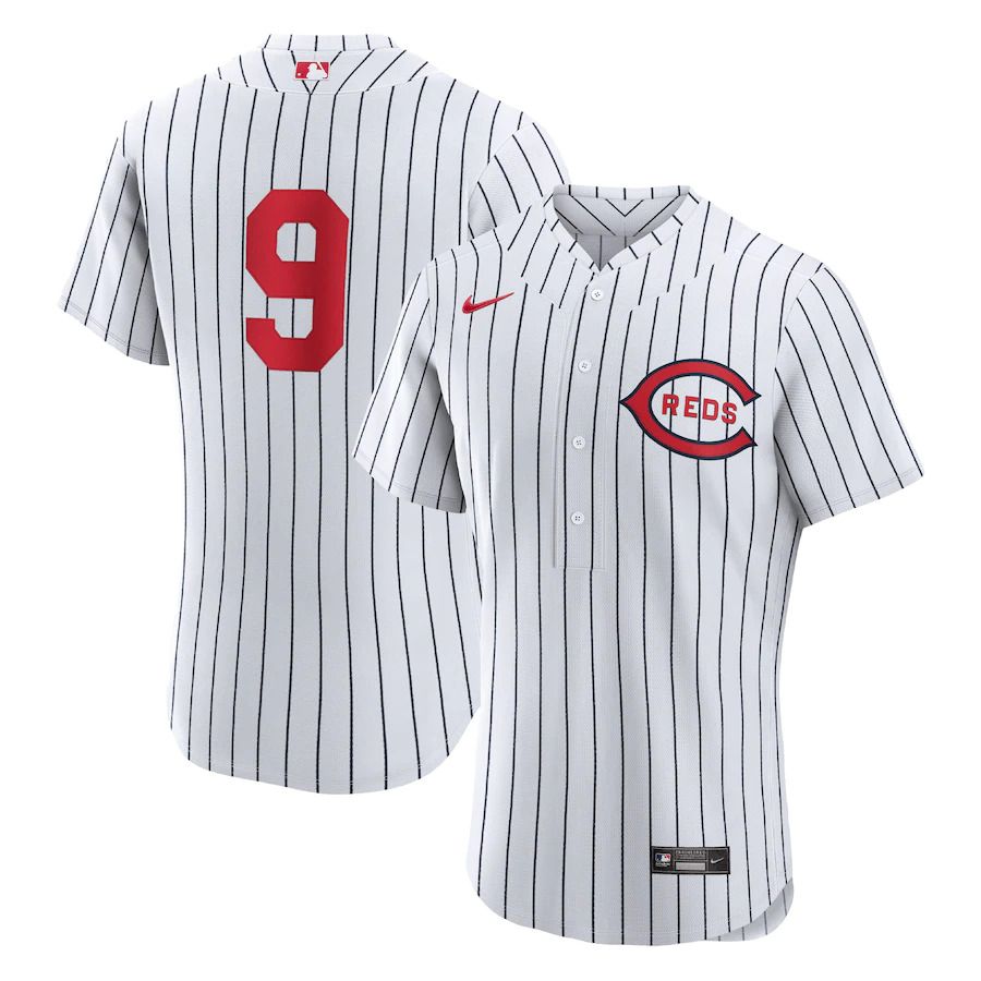 Men Cincinnati Reds #9 Mike Moustakas Nike White 2022 MLB at Field of Dreams Game Authentic Player Jersey